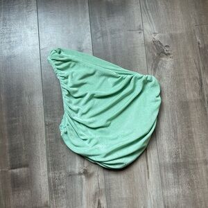 Green Jersey Crop Top with Minimalist Design